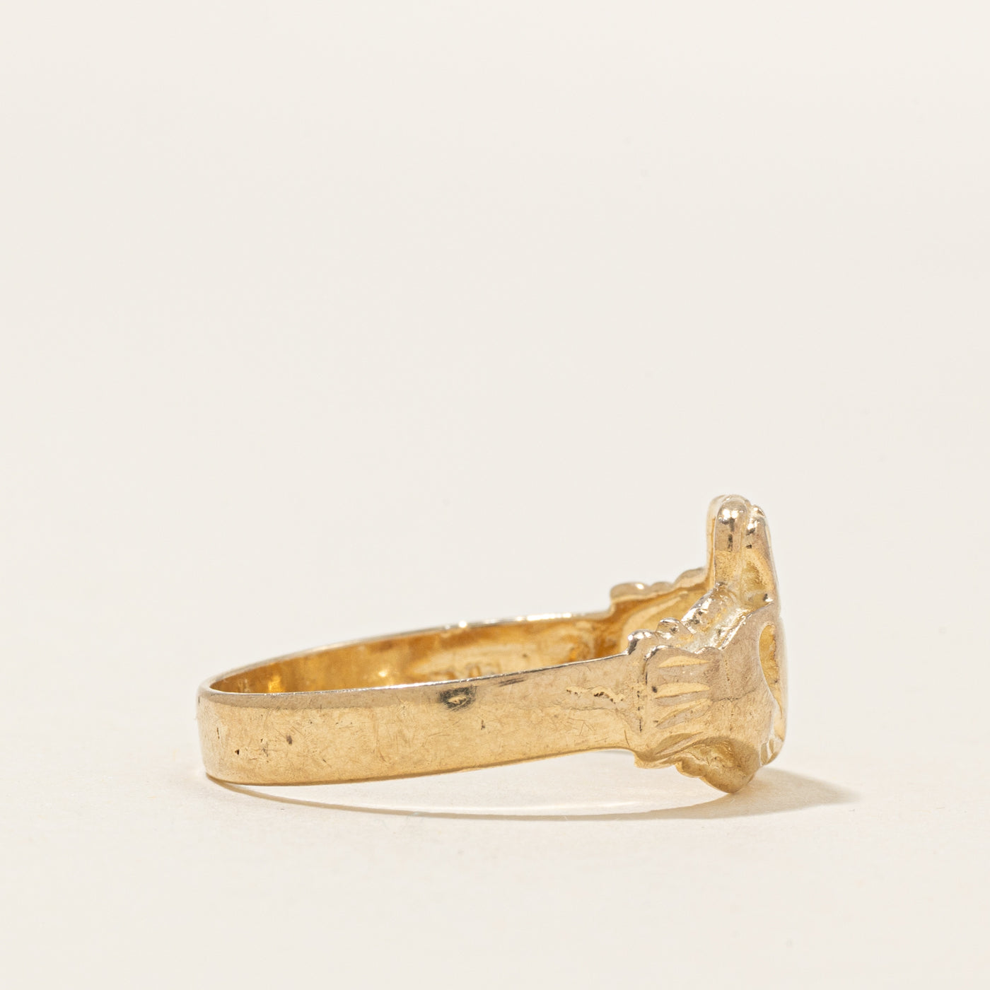 10k Yellow Gold Claddagh Ring | SZ 8.5