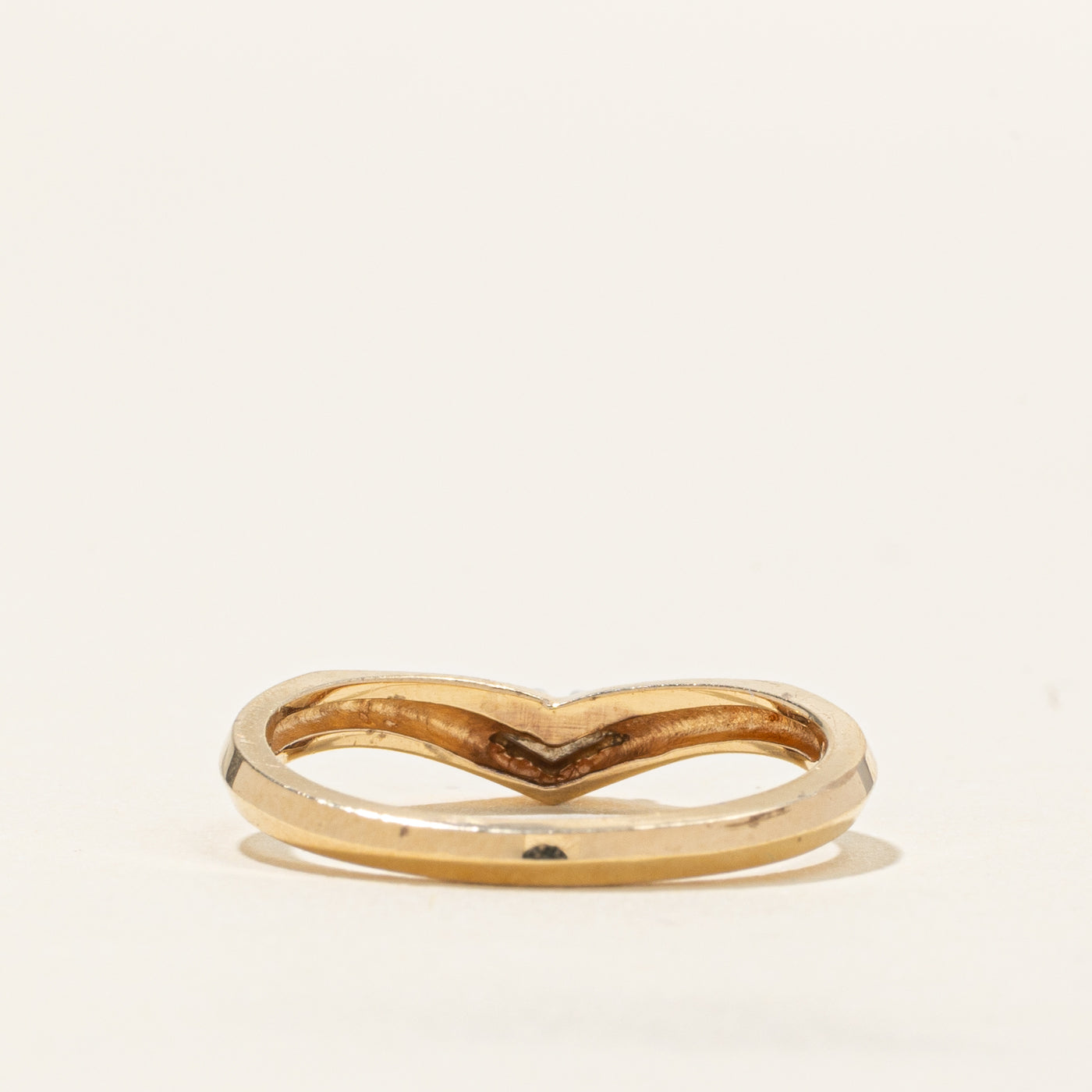 Yellow Gold Diamond Cluster Chevron Ring | SZ 6.75