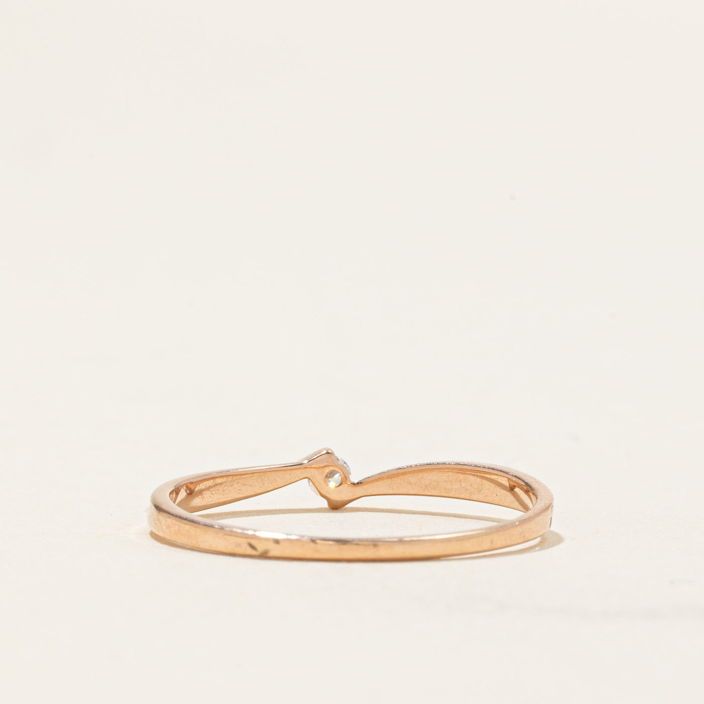 Tension Set Diamond Petite Bypass Ring | SZ 6.25