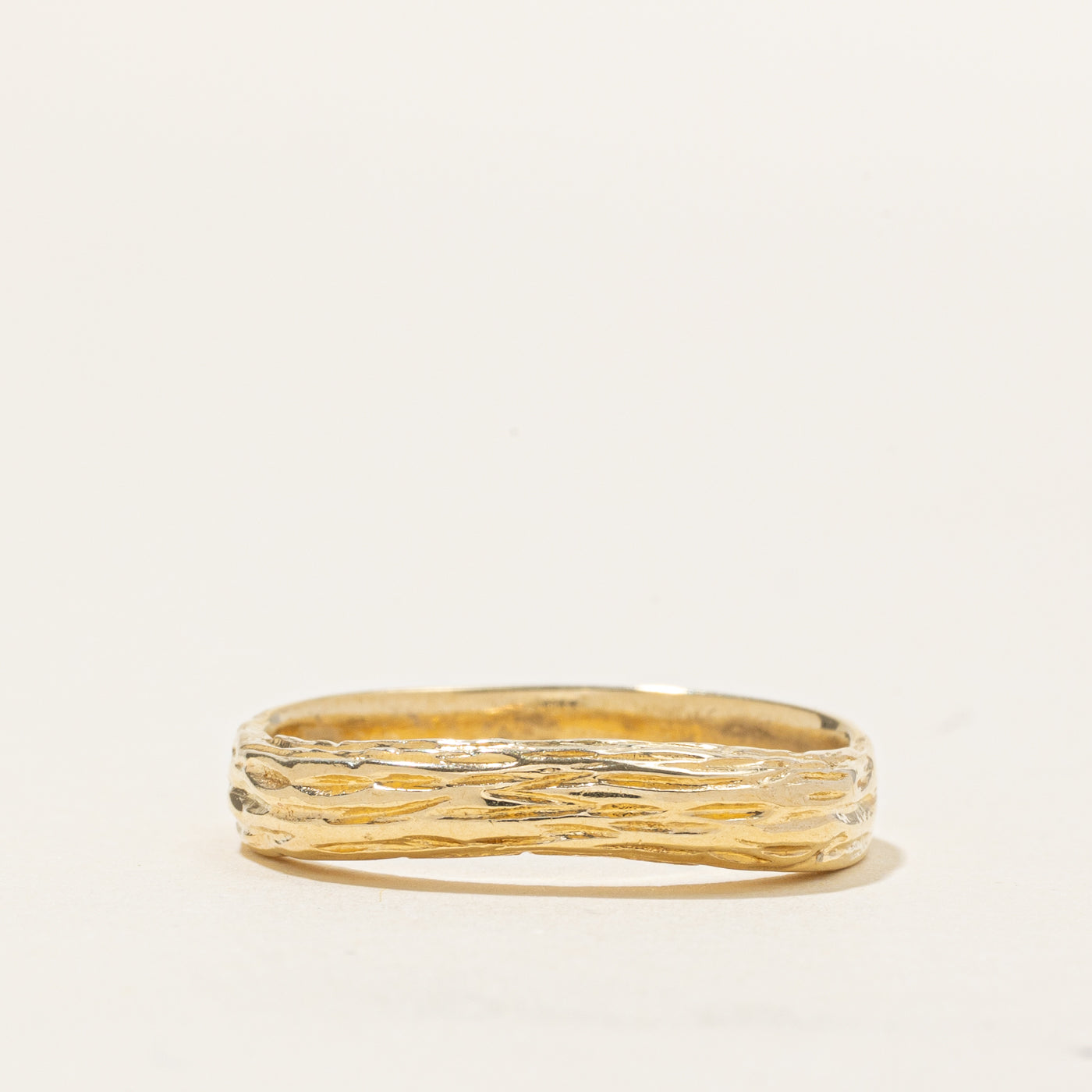 18k Yellow Gold Textured Band | SZ 9.5