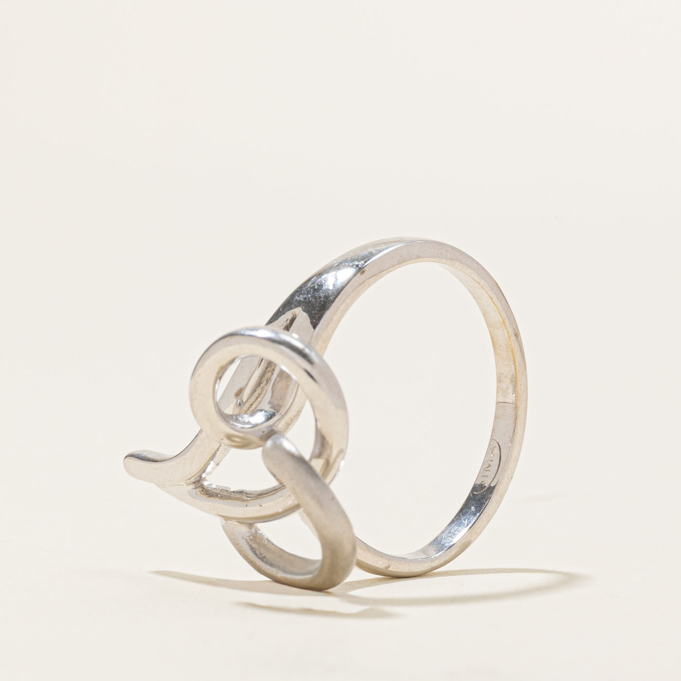 18k White Gold Abstract Heart Ring | SZ 7