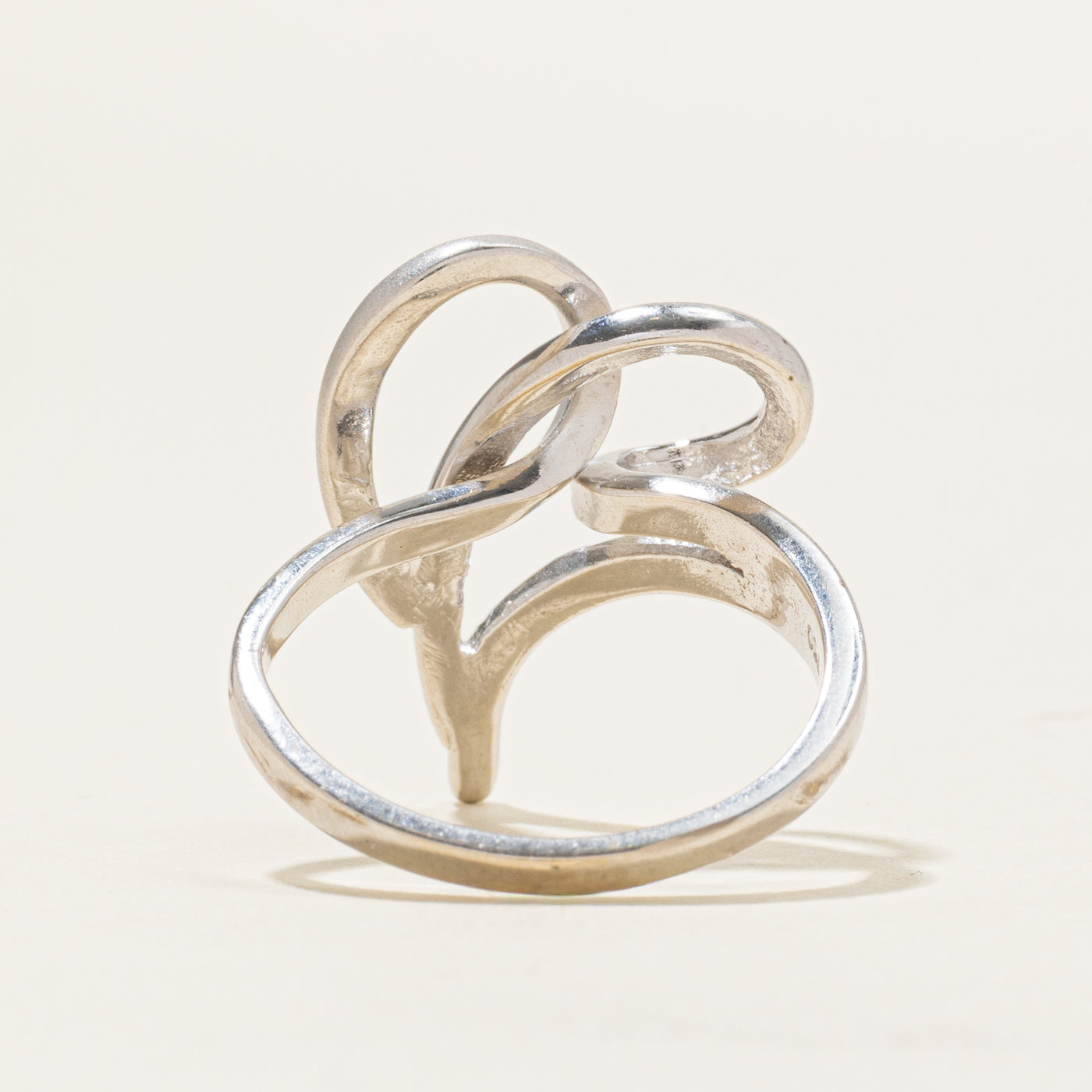 18k White Gold Abstract Heart Ring | SZ 7