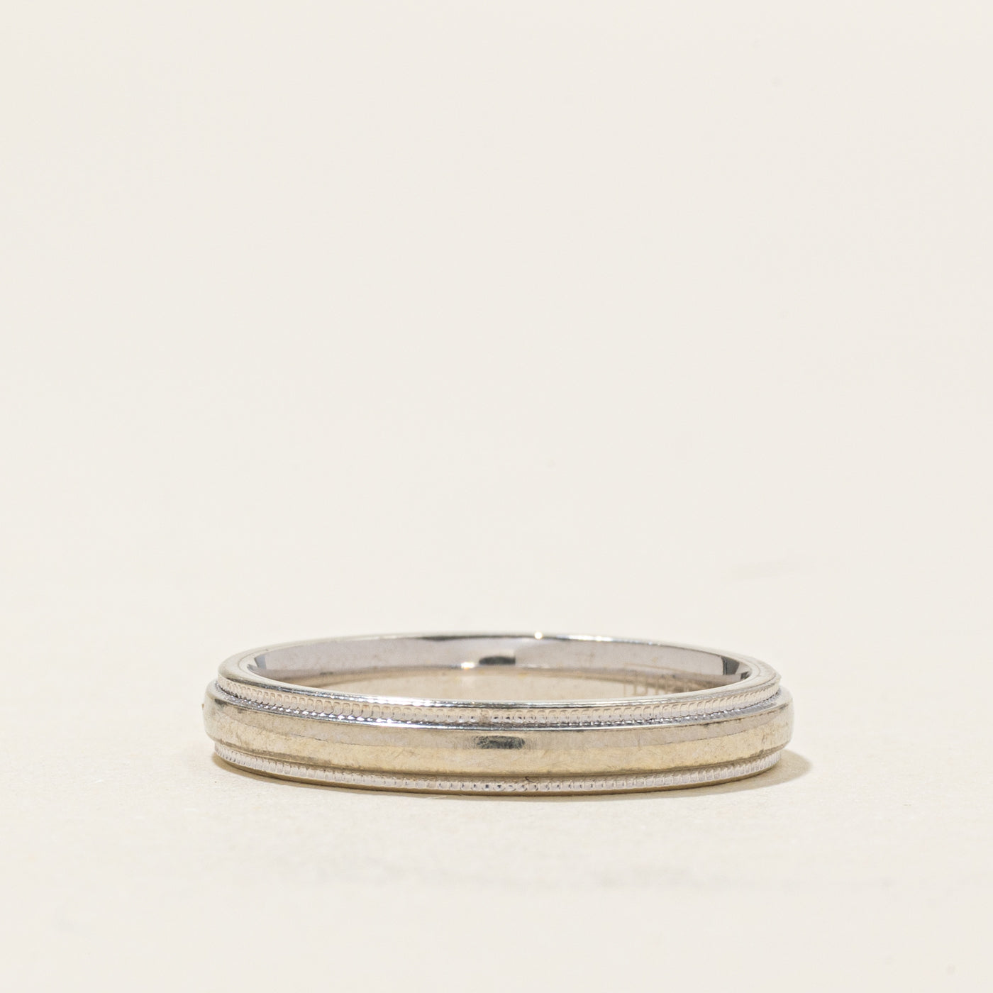 18k White Gold Milgrain Band | SZ 5.75