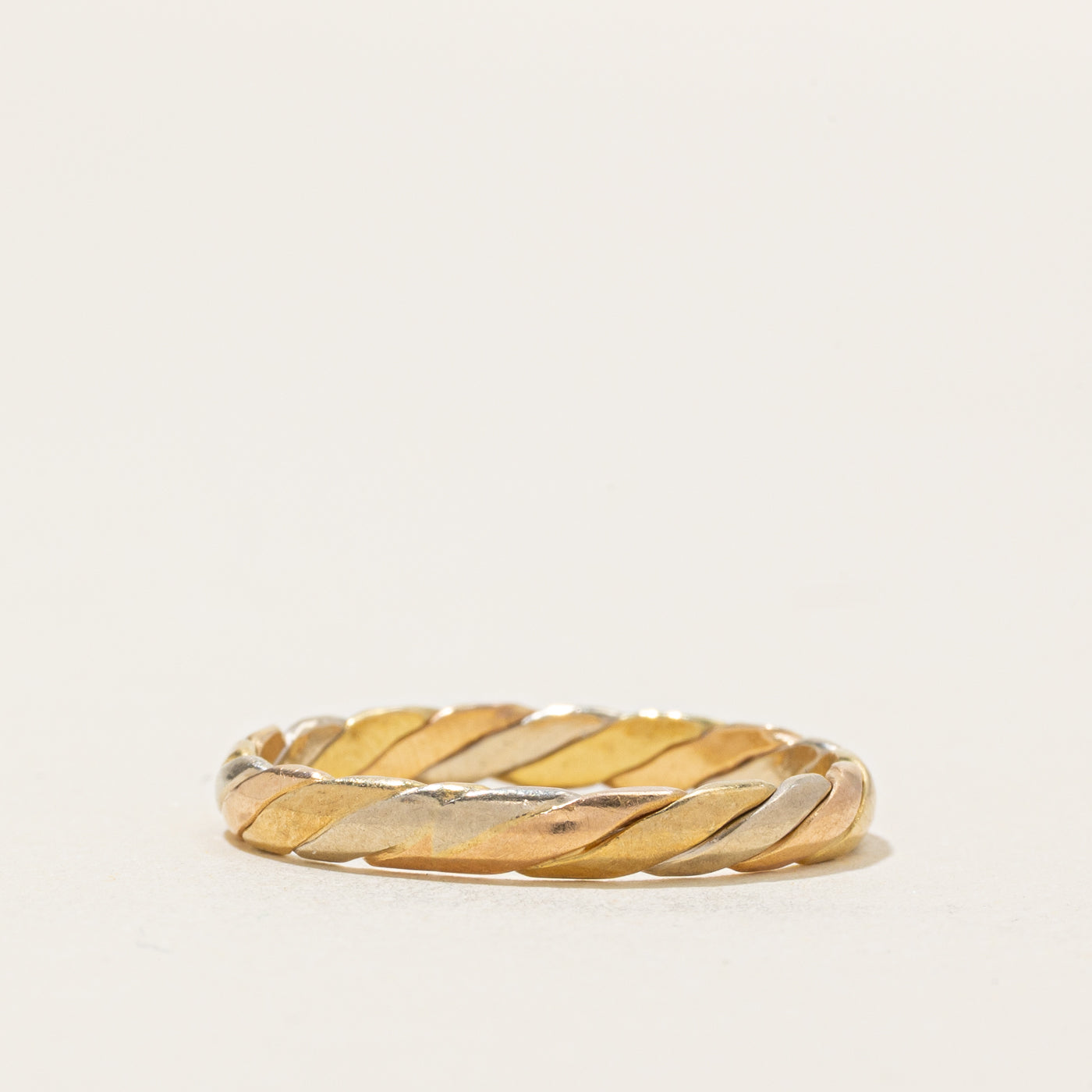 18k Tri Gold Twisted Band | 2.90mm | SZ 8.5