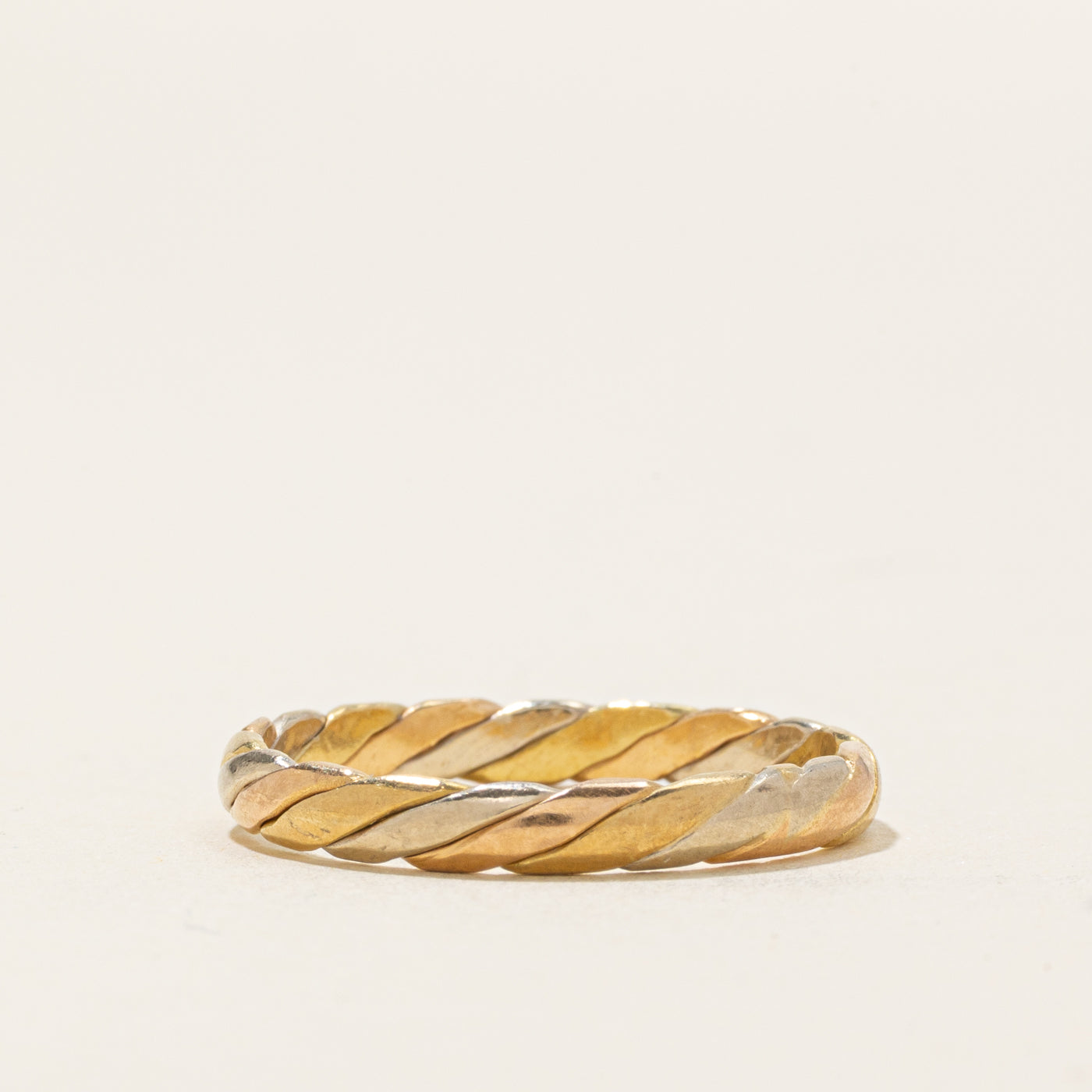 18k Tri Gold Twisted Band | 2.90mm | SZ 8.5