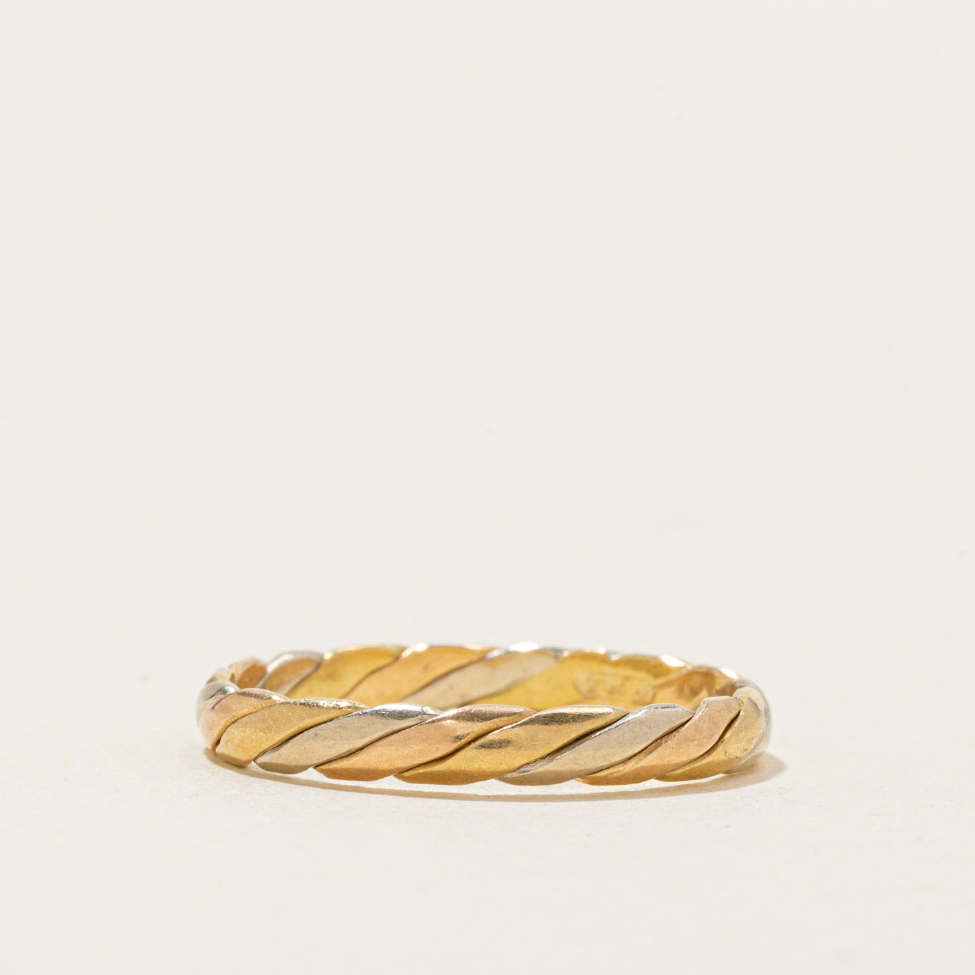 18k Tri Gold Twisted Band | 2.90mm | SZ 8.5