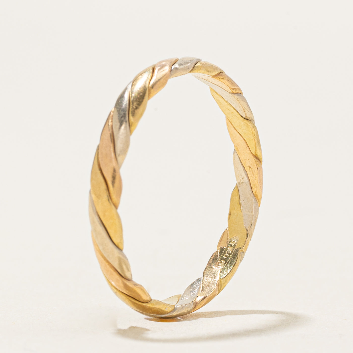 18k Tri Gold Twisted Band | 2.90mm | SZ 8.5