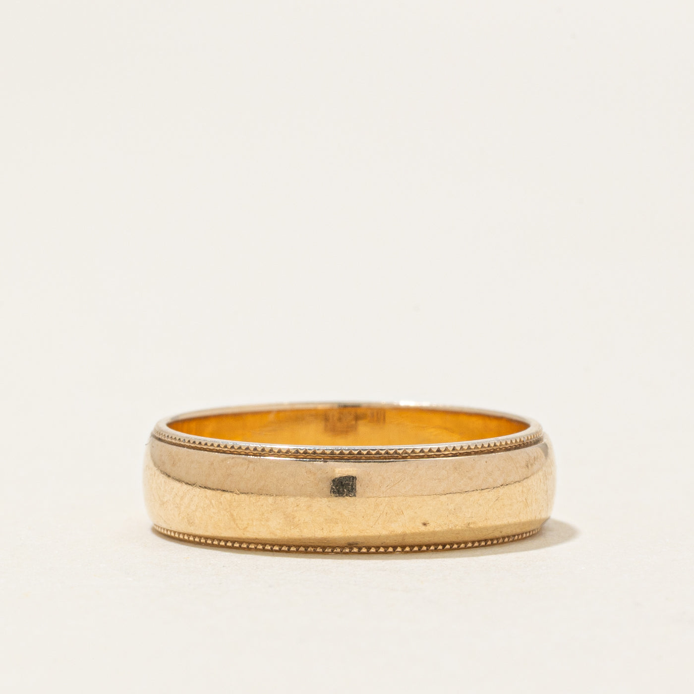 10k Yellow Gold Milgrain Band | 4.80mm | SZ 6.25