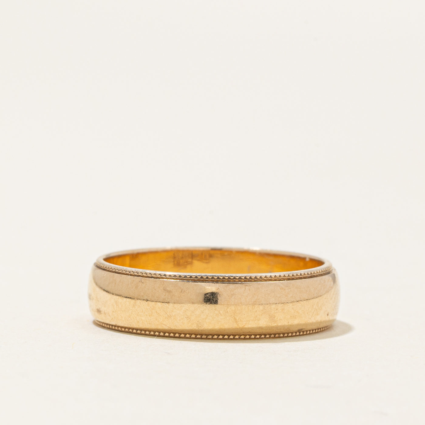 10k Yellow Gold Milgrain Band | 4.80mm | SZ 6.25