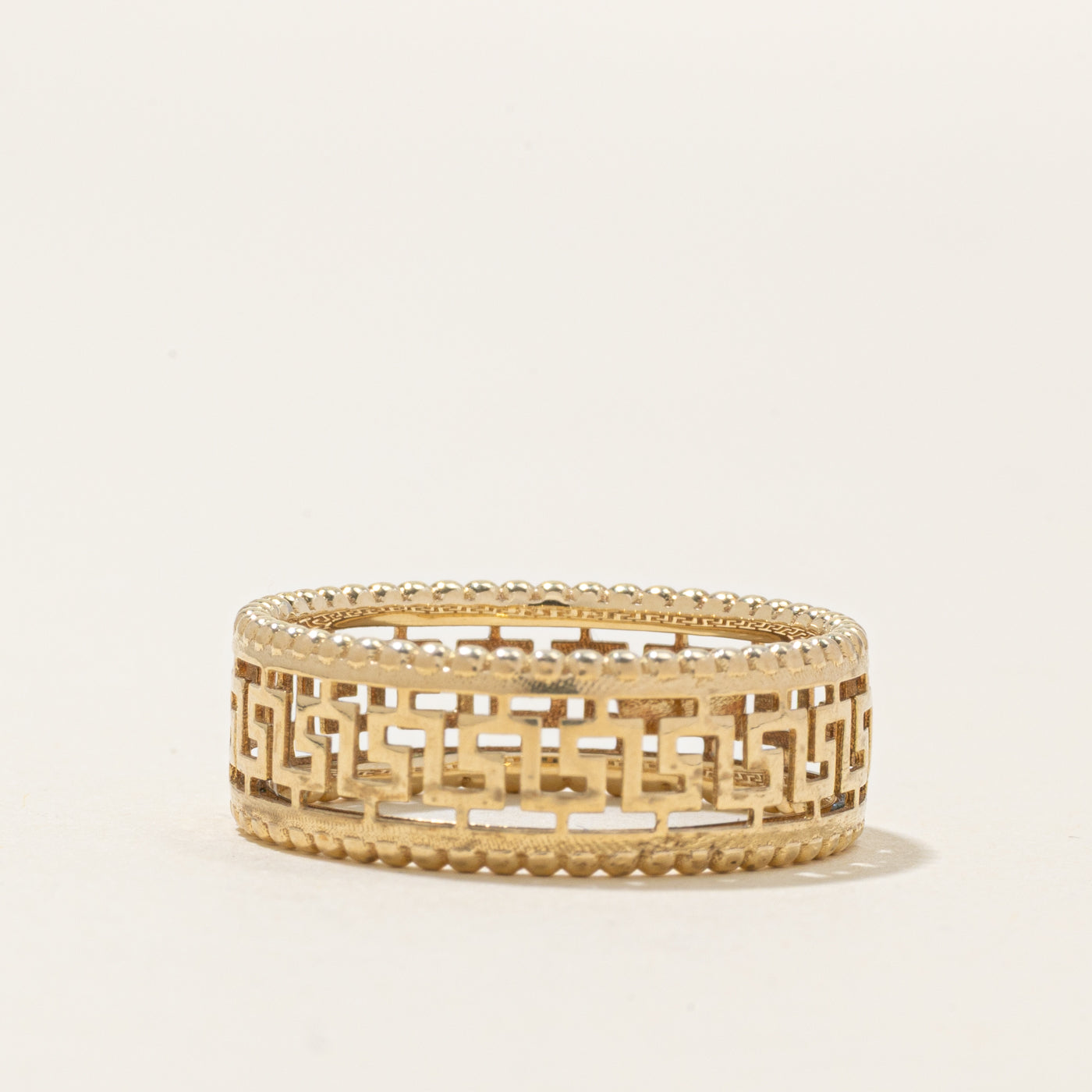 Alliance texturée en or jaune 10 carats italien | 7,40 mm | Taille 8,5