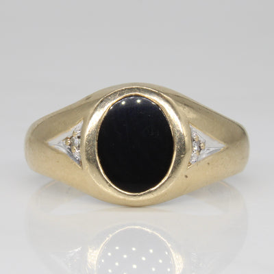 Onyx & Diamond Cocktail Ring | 1.20ct, 0.02ctw | SZ 10.5 |
