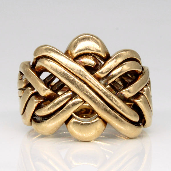 14k Yellow Gold Solved Puzzle Ring | SZ 8.25 |