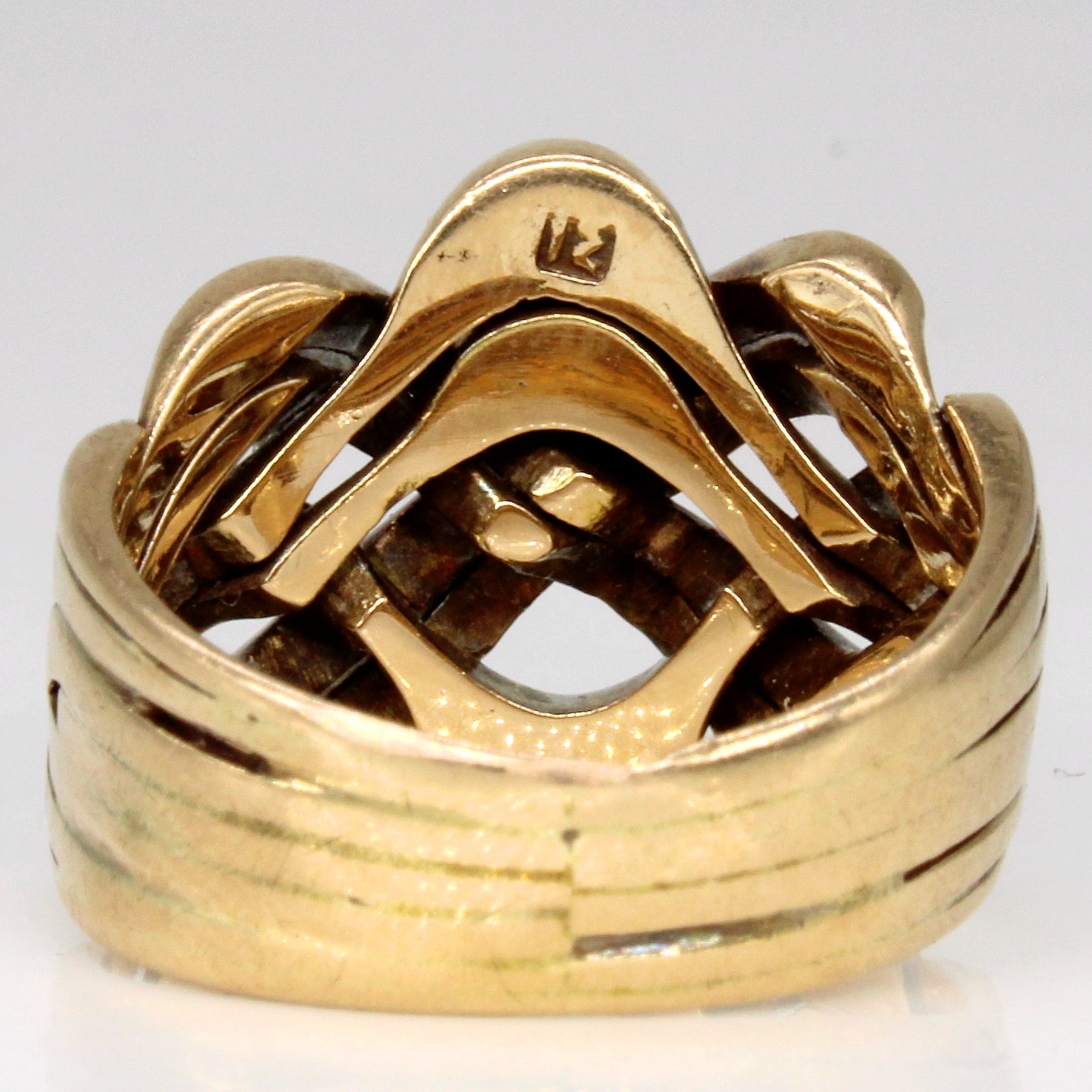 Bague puzzle en or jaune 14 carats | Taille 8,25 | 