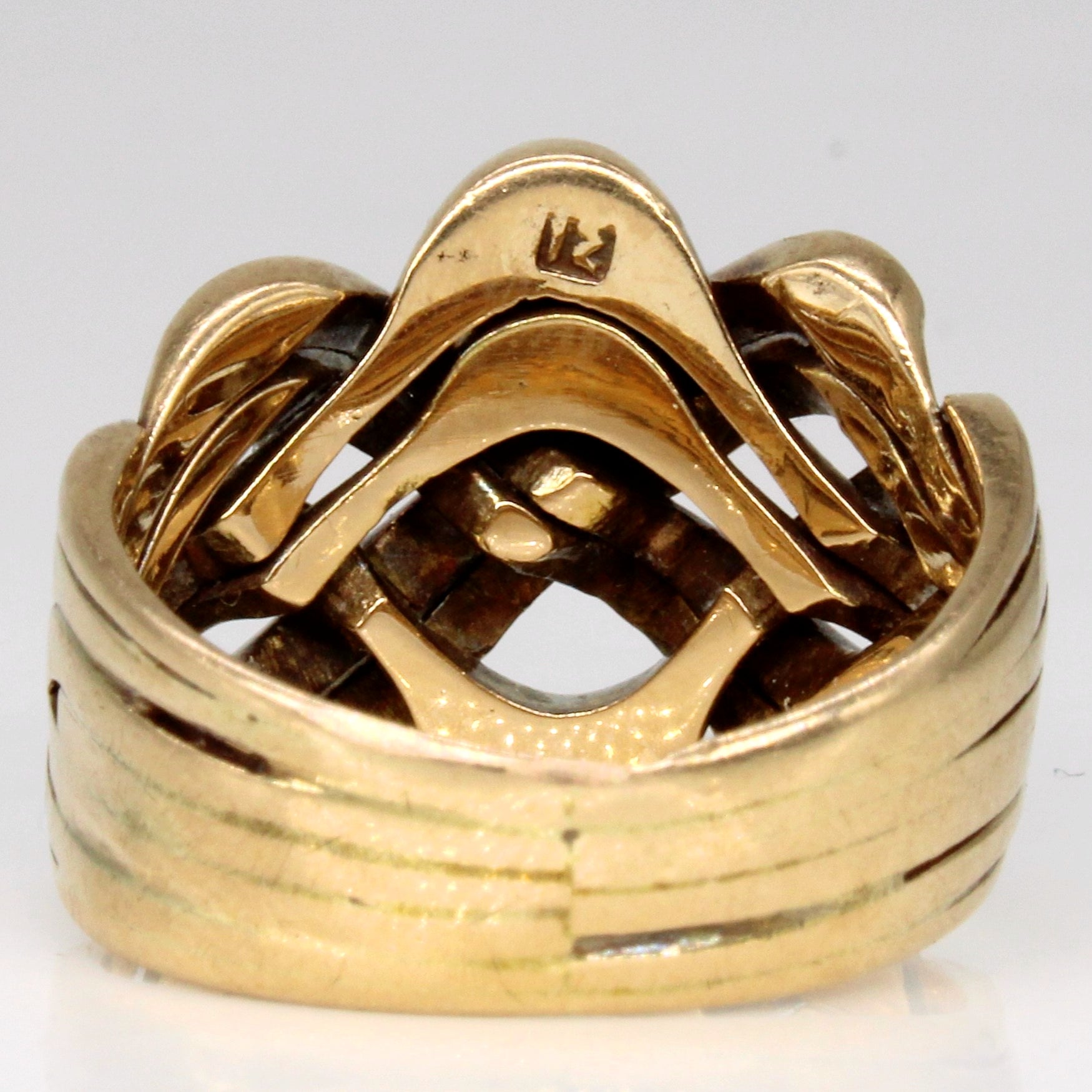 14k Yellow Gold Solved Puzzle Ring | SZ 8.25 |