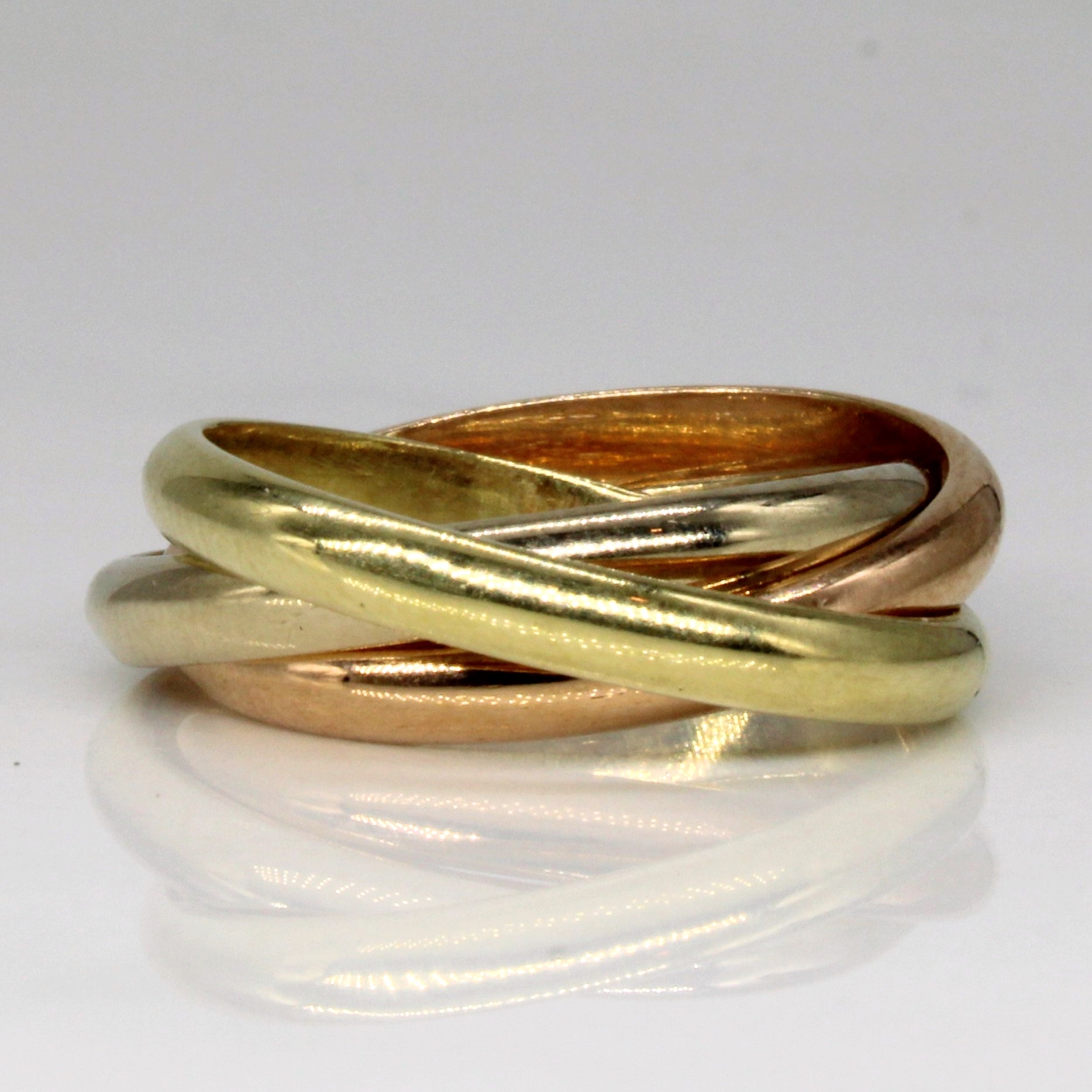 18k Tri Tone Gold Interlocked Rings | SZ 6.5 |
