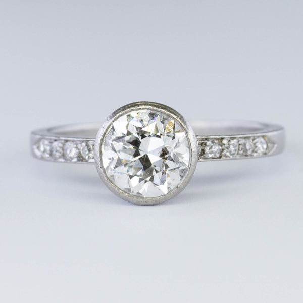Art Deco Old European Cut Engagement Ring in Platinum | 1.33ctw | SZ 5.5 |