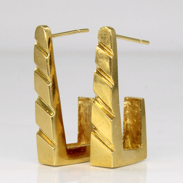 18k Yellow Gold Geometric Earrings