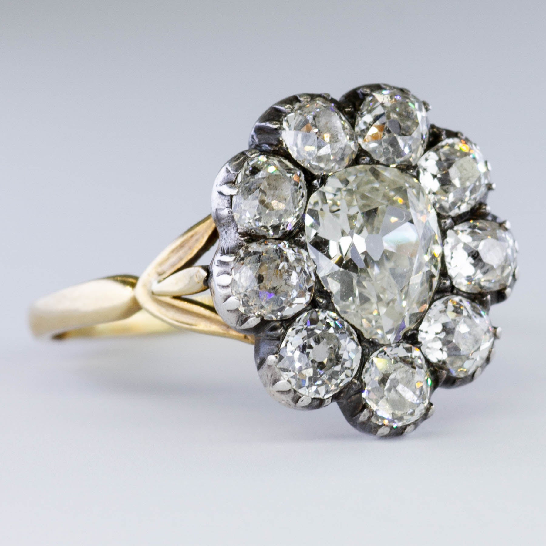 Victorian Pear Cut Diamond Ring | 3.11ctw | SZ 7.5 |