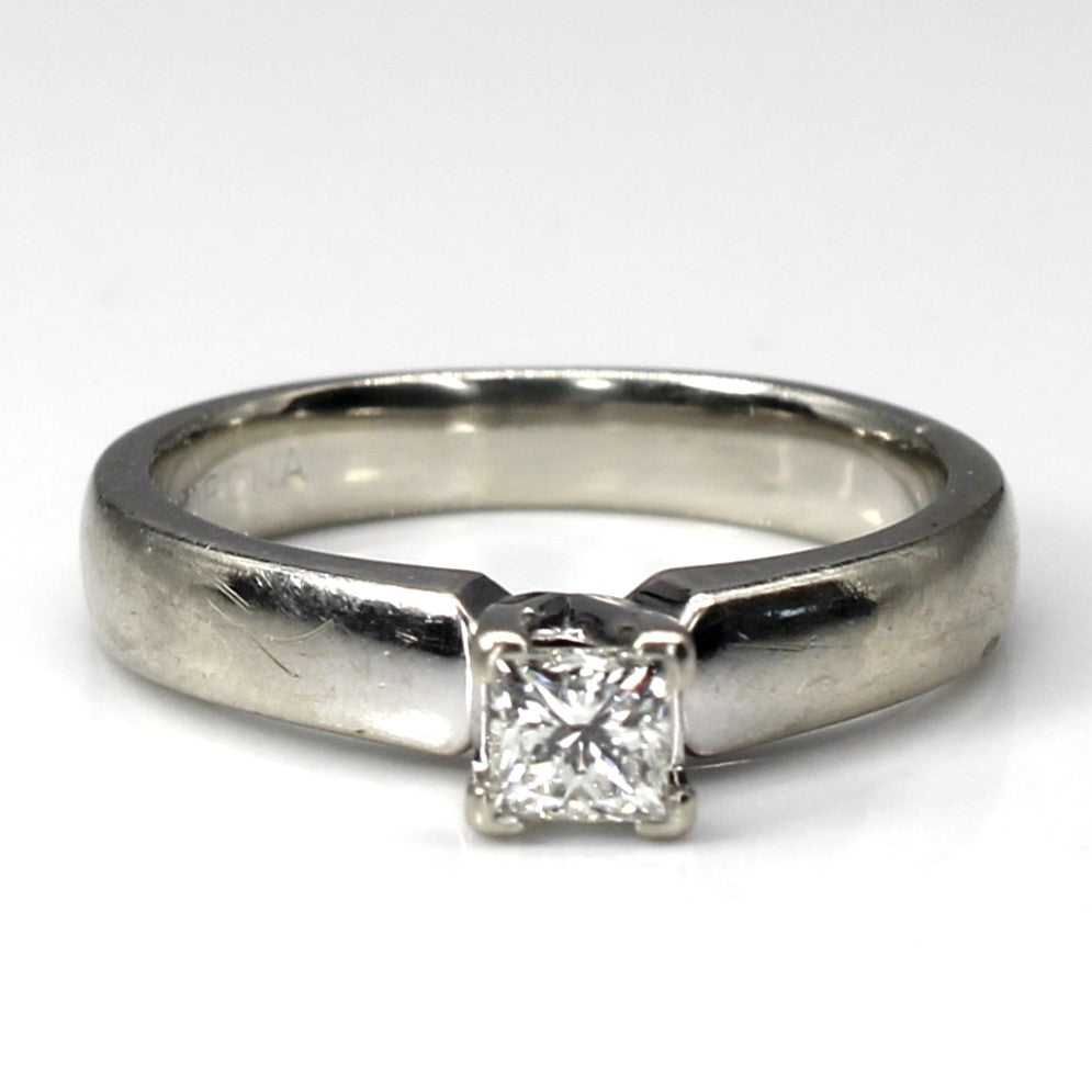 Canadian Princess Cut Solitaire Diamond Engagement Ring | 0.23ct SI1 J | SZ 5 |