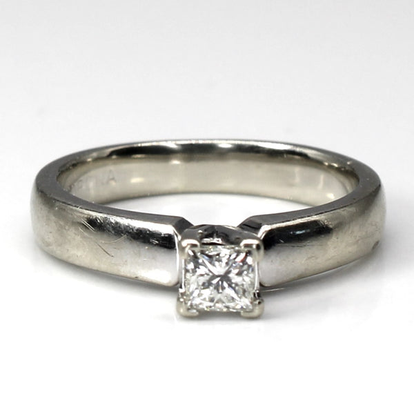 Canadian Princess Cut Solitaire Diamond Engagement Ring | 0.23ct SI1 J | SZ 5 |