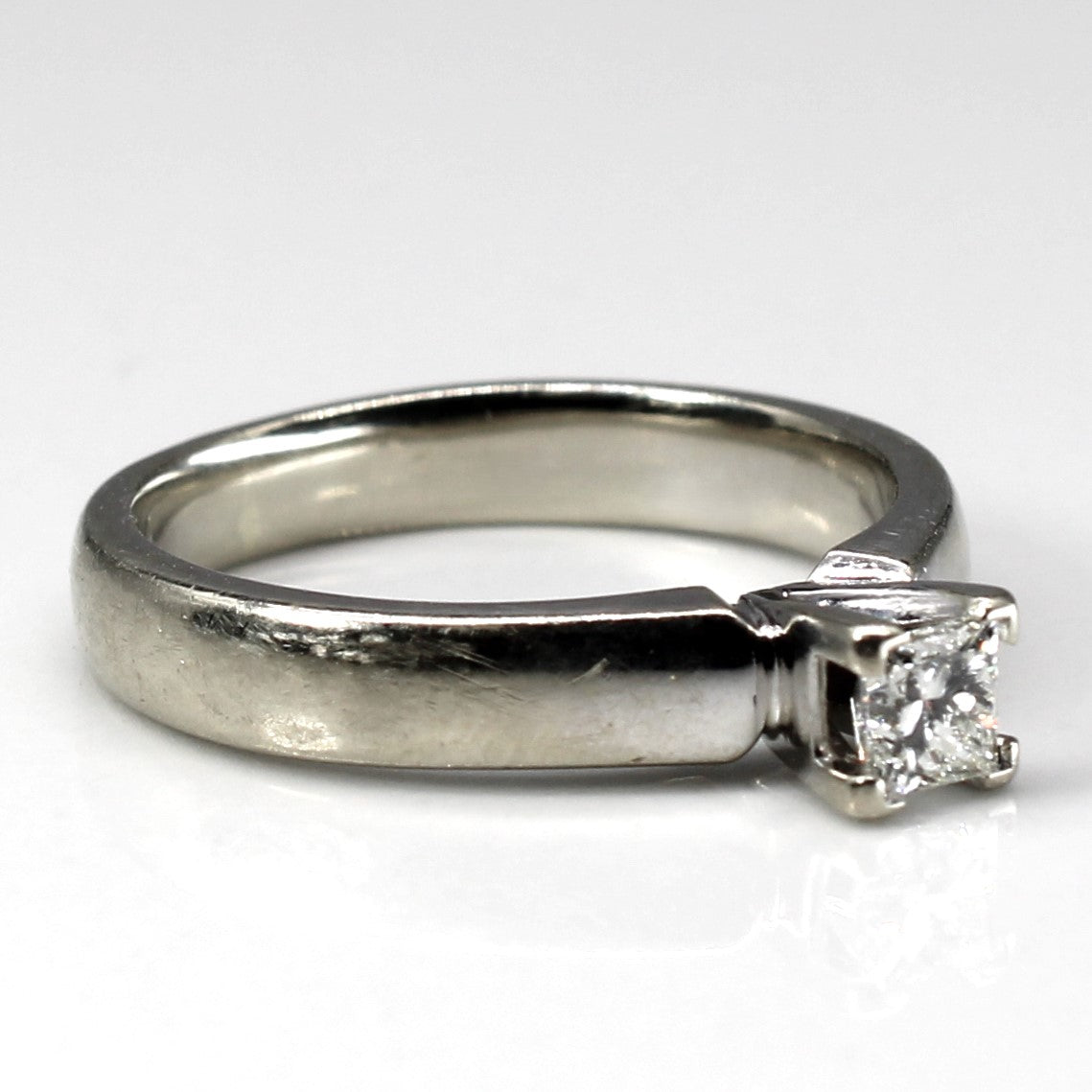 Canadian Princess Cut Solitaire Diamond Engagement Ring | 0.23ct SI1 J | SZ 5 |