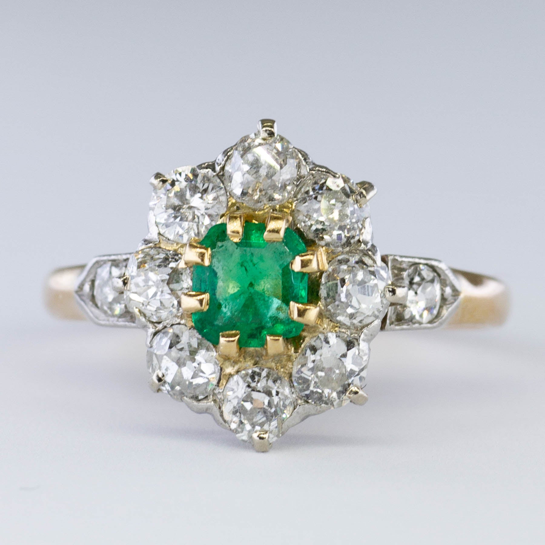 Victorian Diamond & Emerald Ring | 1.04ctw, 0.40ct | SZ 6.25 |