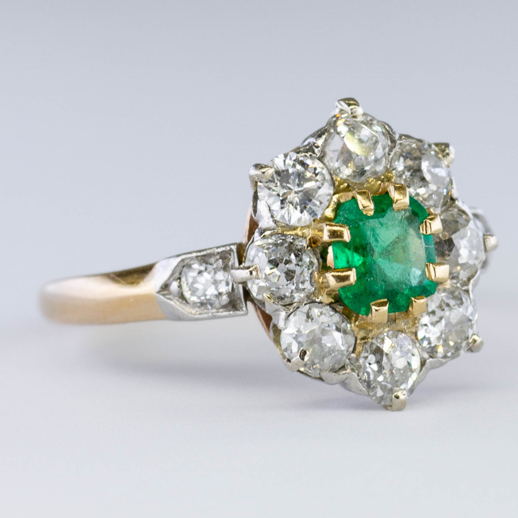 Victorian Diamond & Emerald Ring | 1.04ctw, 0.40ct | SZ 6.25 |