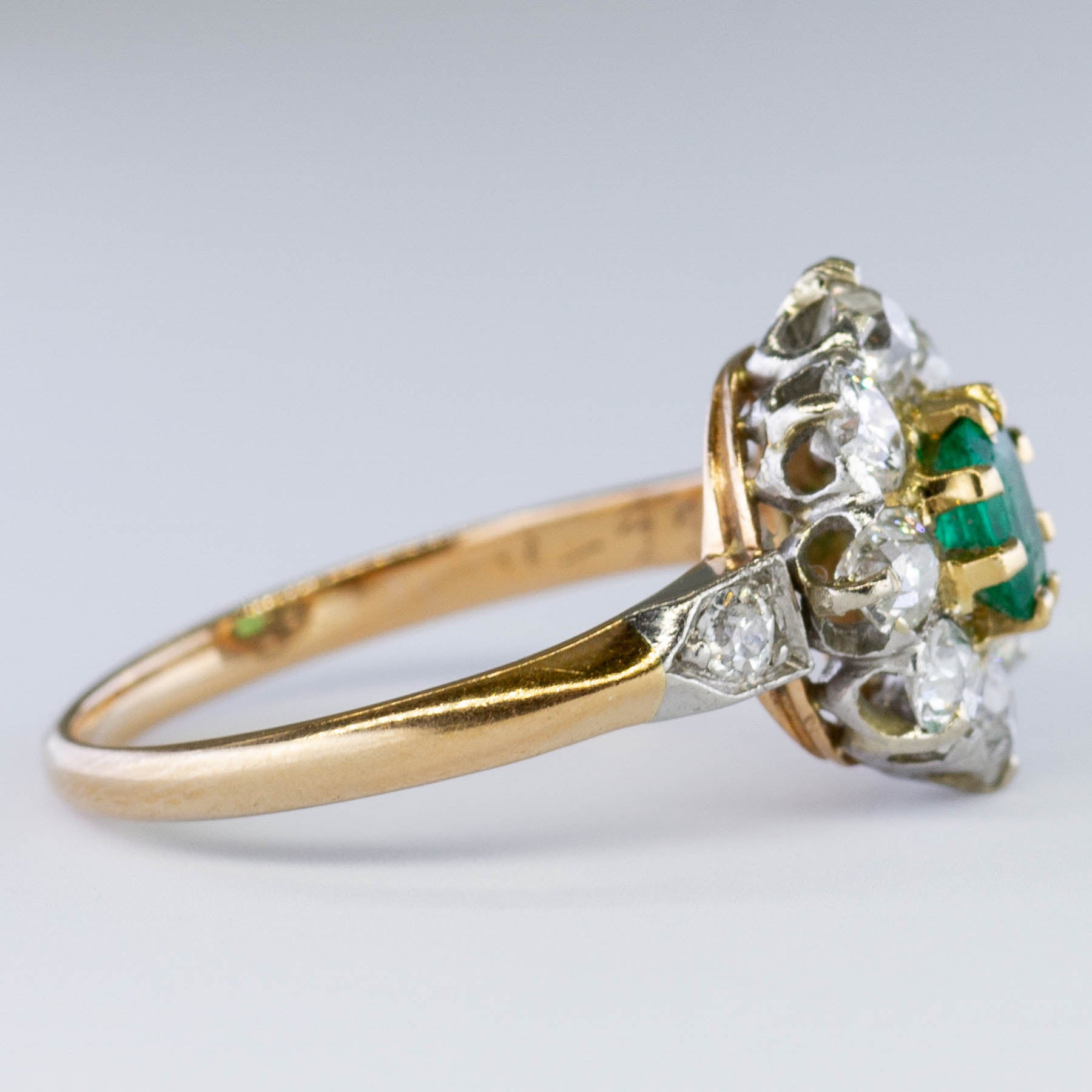 Victorian Diamond & Emerald Ring | 1.04ctw, 0.40ct | SZ 6.25 |
