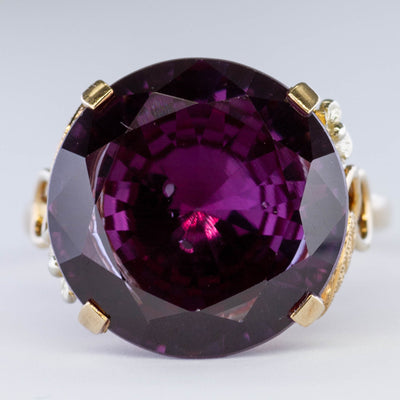 Birks' Retro Synthetic Purple Sapphire Cocktail Ring | 13.50ct | SZ 8.25 |