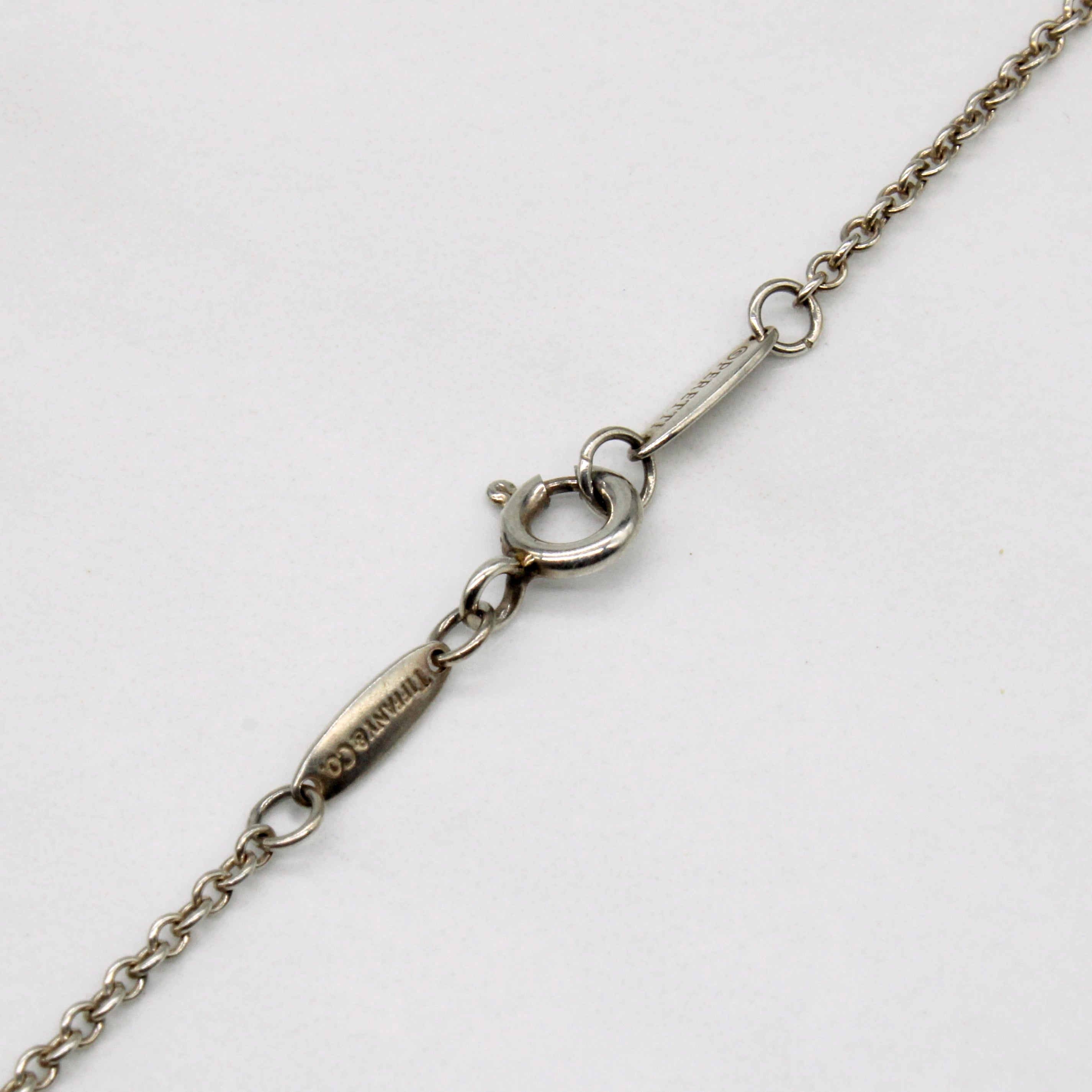 Tiffany & Co' Sterling Silver Open Heart Necklace | 16" |