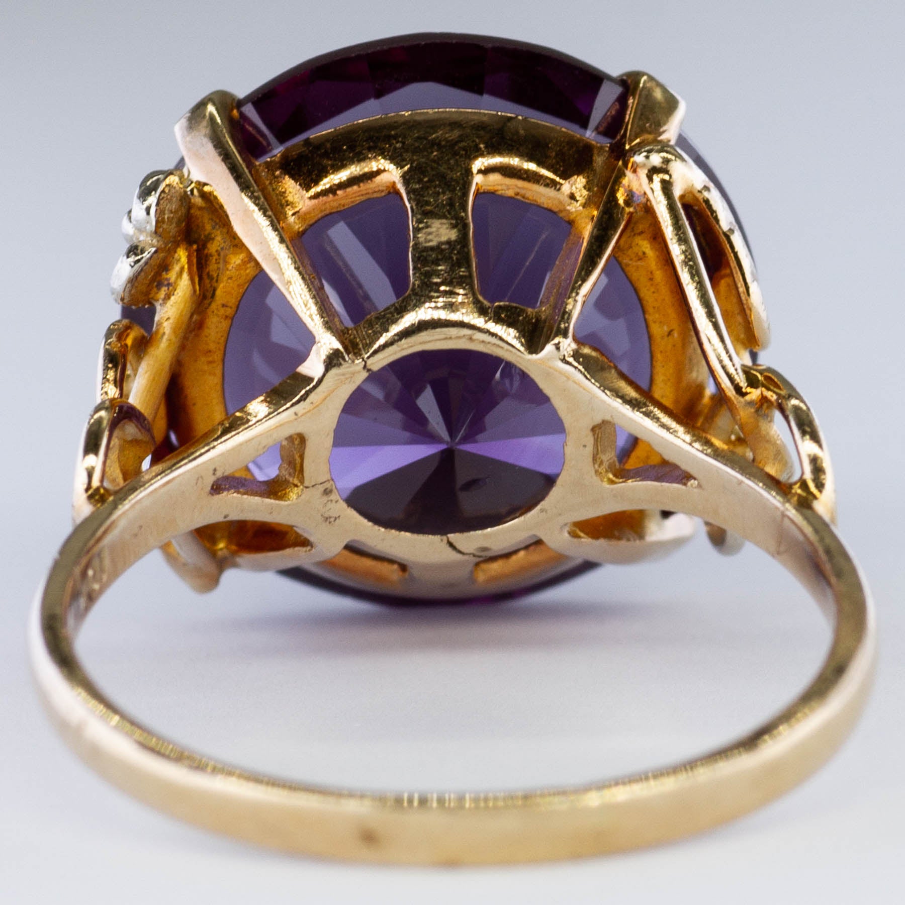 Birks' Retro Synthetic Purple Sapphire Cocktail Ring | 13.50ct | SZ 8.25 |