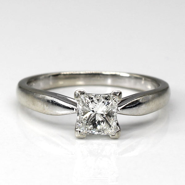 Solitaire Princess Diamond Ring | 0.52ct I1 J | SZ 5 |