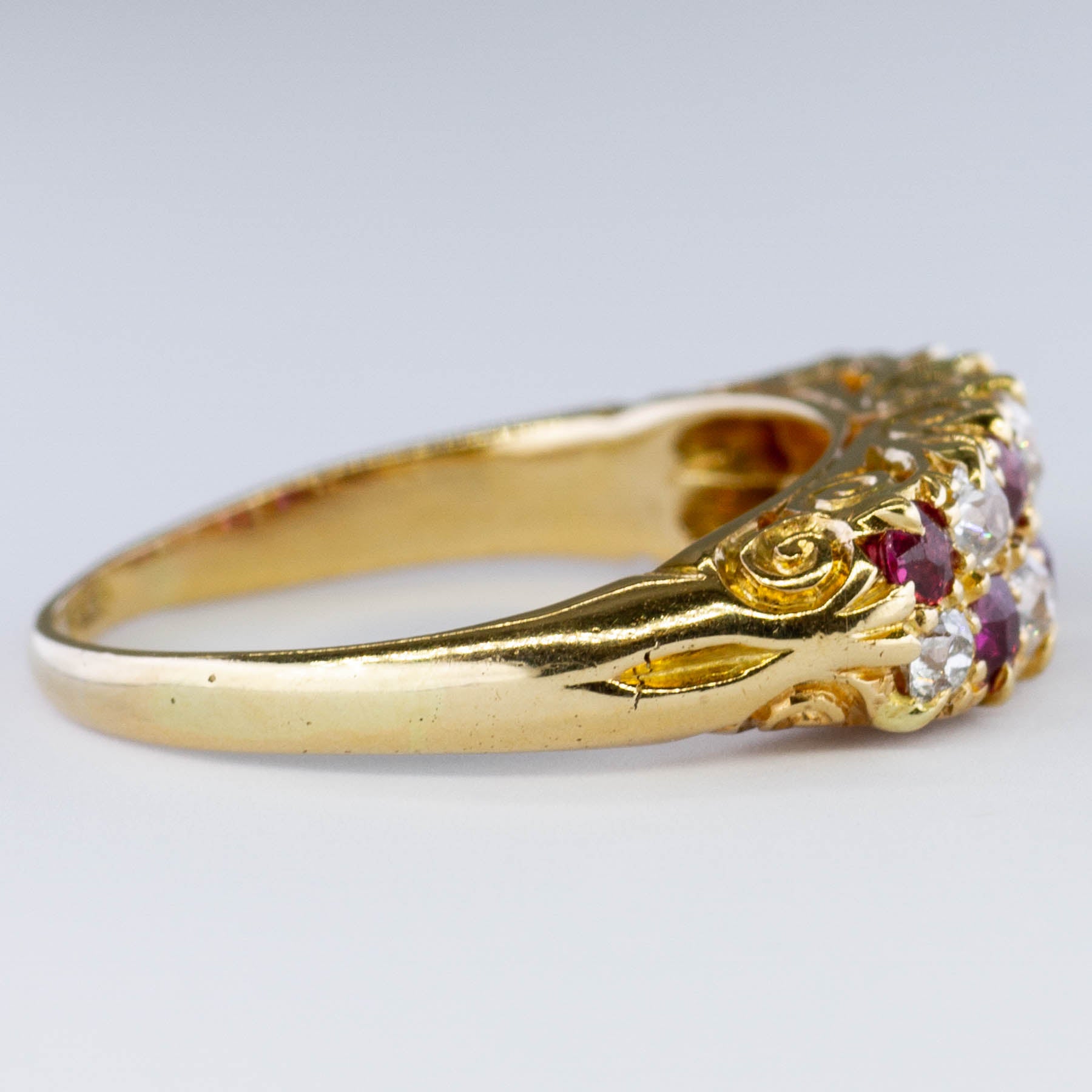 Early 1900s Ruby & Diamond Filigree Ring | 0.42ctw, 0.28ctw | SZ 7.5 |