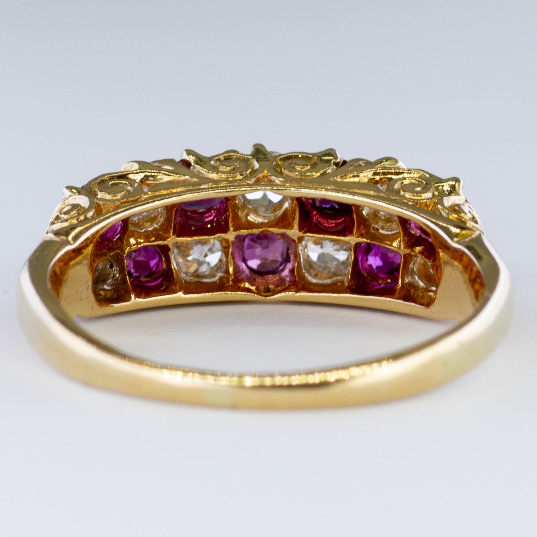 Early 1900s Ruby & Diamond Filigree Ring | 0.42ctw, 0.28ctw | SZ 7.5 |