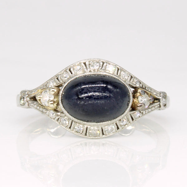 Vintage Sapphire & Diamond Ring | 3.30ct, 0.14ctw | SZ 5.5 |