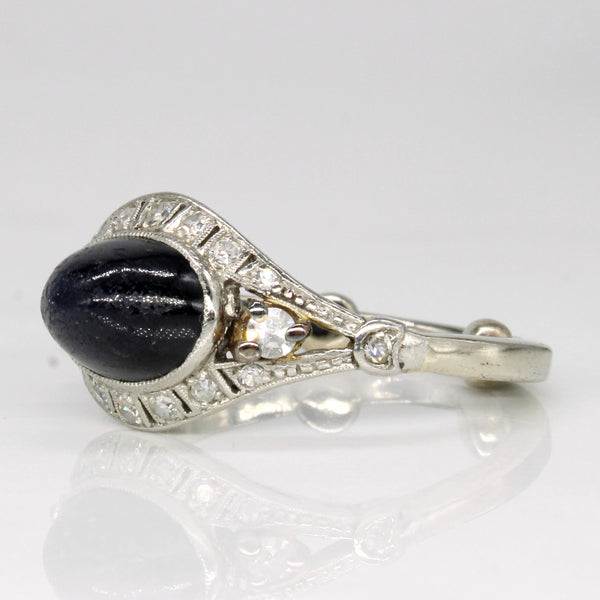 Vintage Sapphire & Diamond Ring | 3.30ct, 0.14ctw | SZ 5.5 |