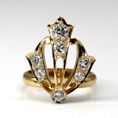 Vintage and Old European Cut Diamond Ring | 1.17ctw SI1/2 H/I/J | SZ 6.75 |