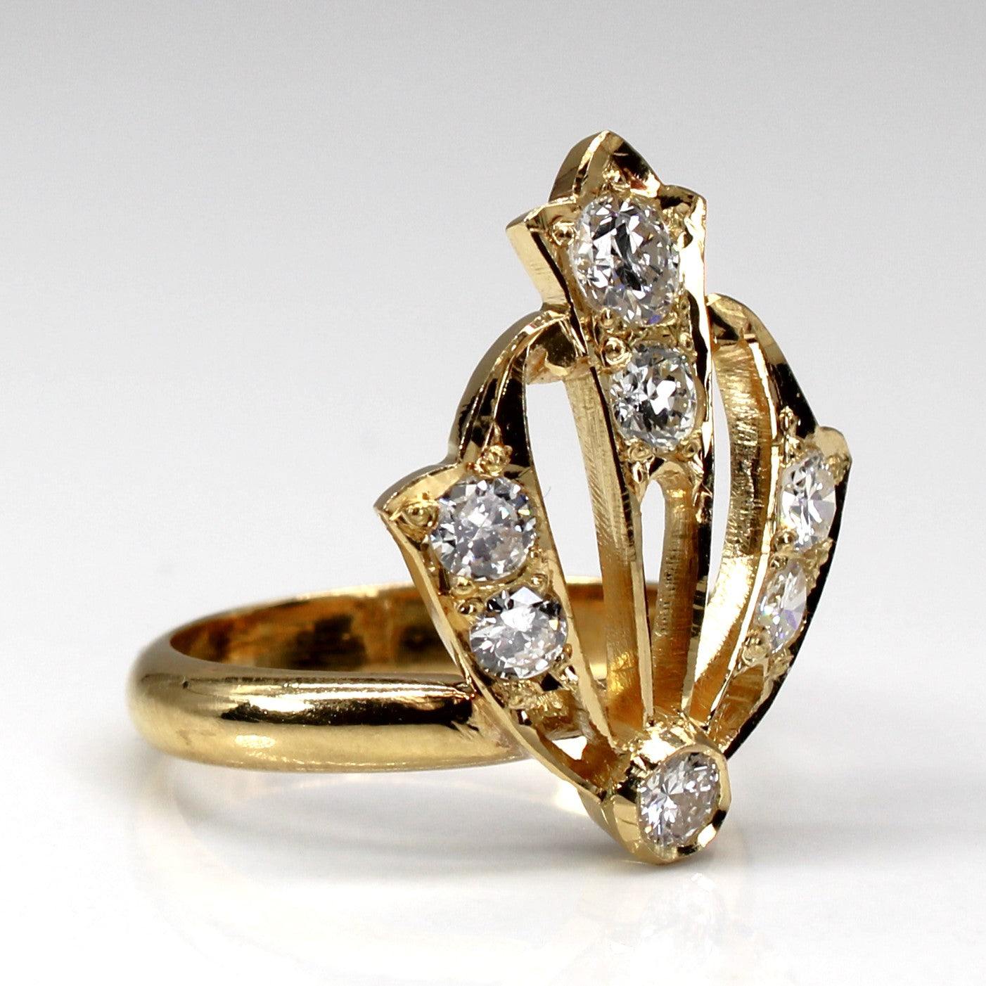 Vintage and Old European Cut Diamond Ring | 1.17ctw SI1/2 H/I/J | SZ 6.75 |