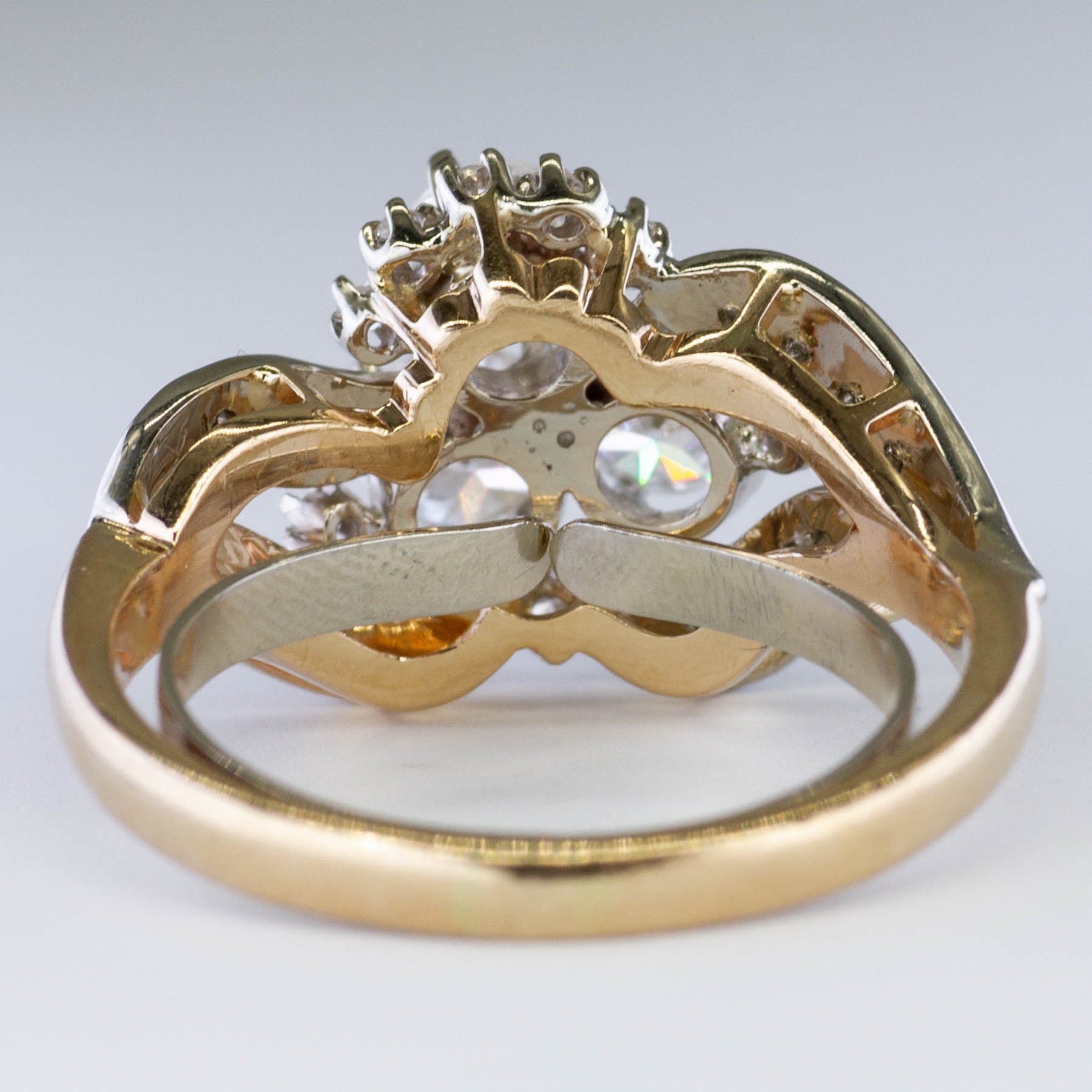 Bague de fiançailles vintage à trois diamants | 1,39 ct au total | Taille 8,5 | 