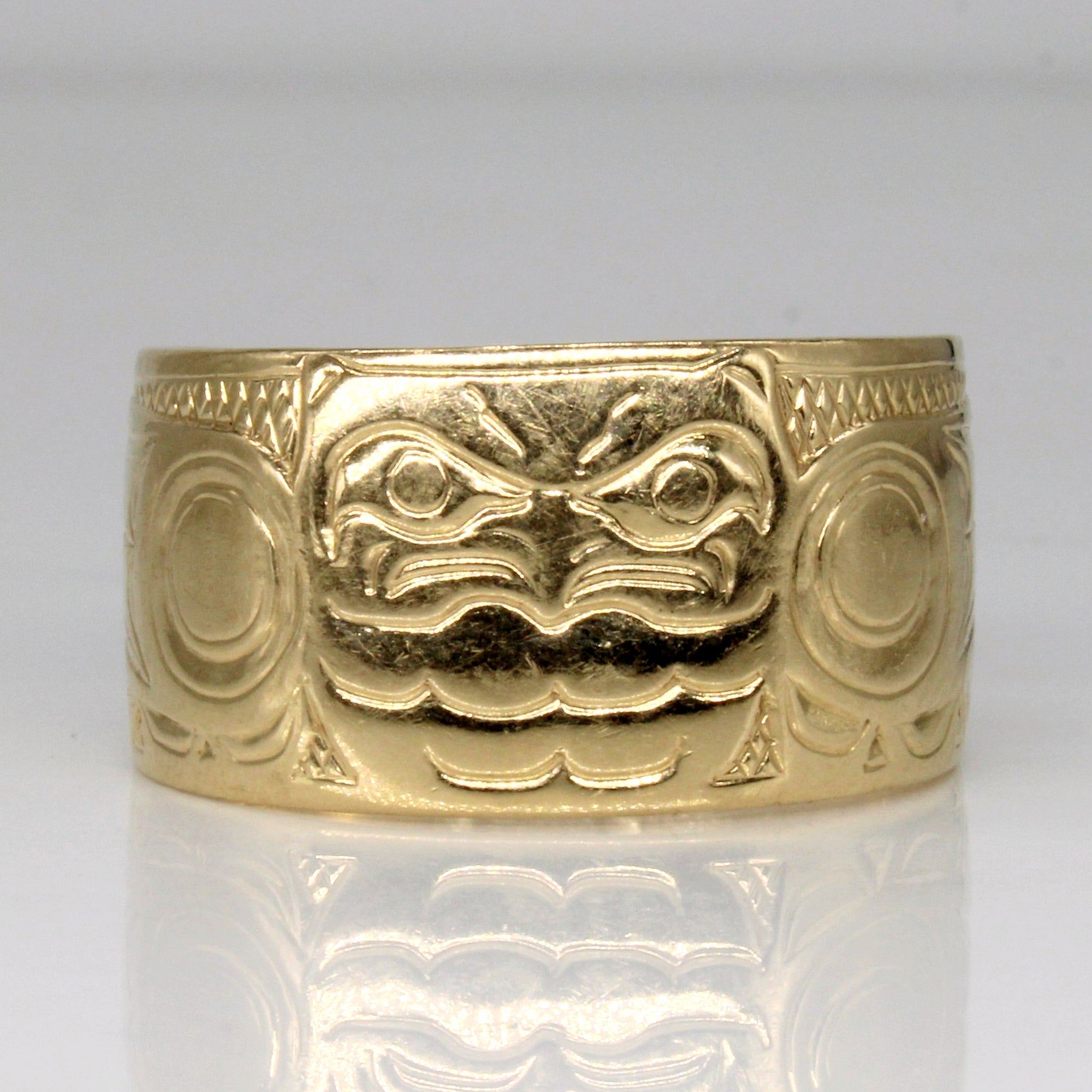 Indigious Nice Rings 18k Yellow Gold Indigenous Art Ring | SZ 15 | – 100 Ways