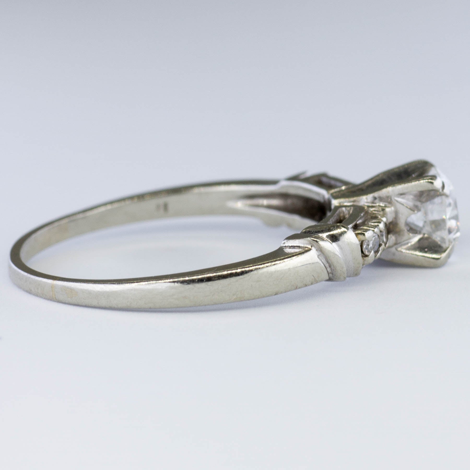 Bague de fiançailles en diamant des années 1950 | 0,60 ct | Taille 7,5 | 