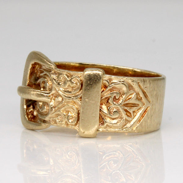 1970 9k Yellow Gold Buckle Ring | SZ 9 |