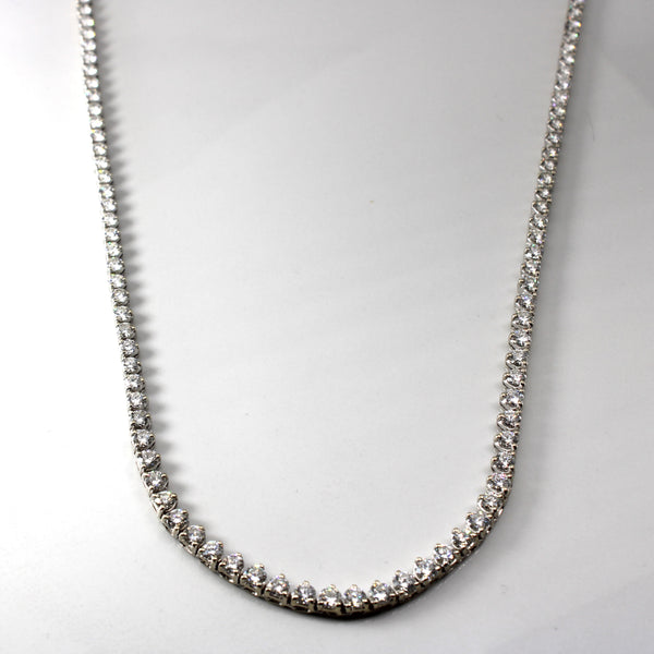 18k White Gold Diamond Tennis Necklace | 14.25ctw VS1/2 F/G | 17