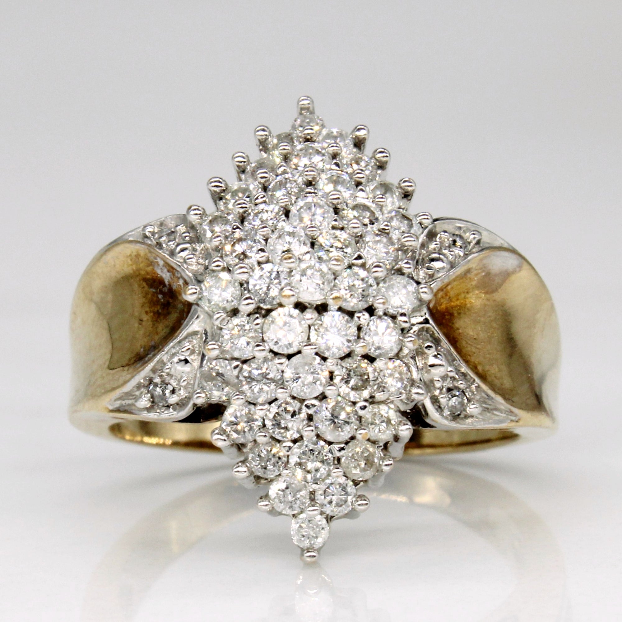 Diamond Cluster Cocktail Ring | 0.86ctw | SZ 6.75 |