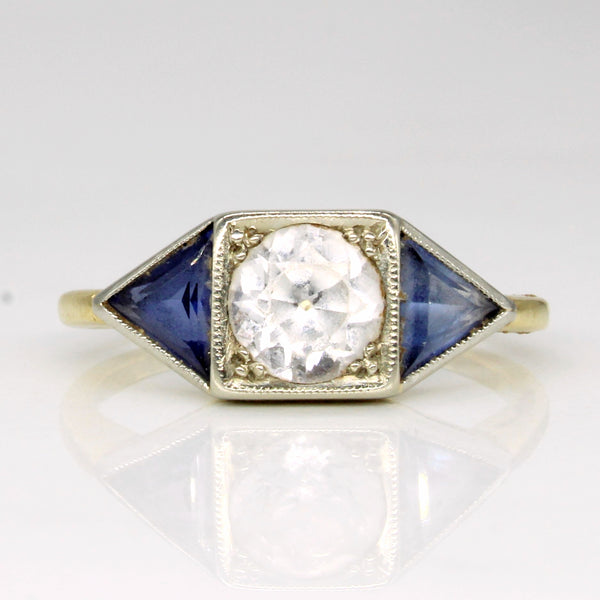 Vintage Synthetic Sapphire Ring | 1.45ctw | SZ 3.75 |