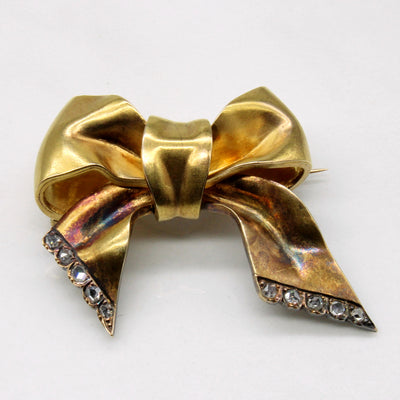 Antique European Diamond Bow Brooch | 0.20ctw |