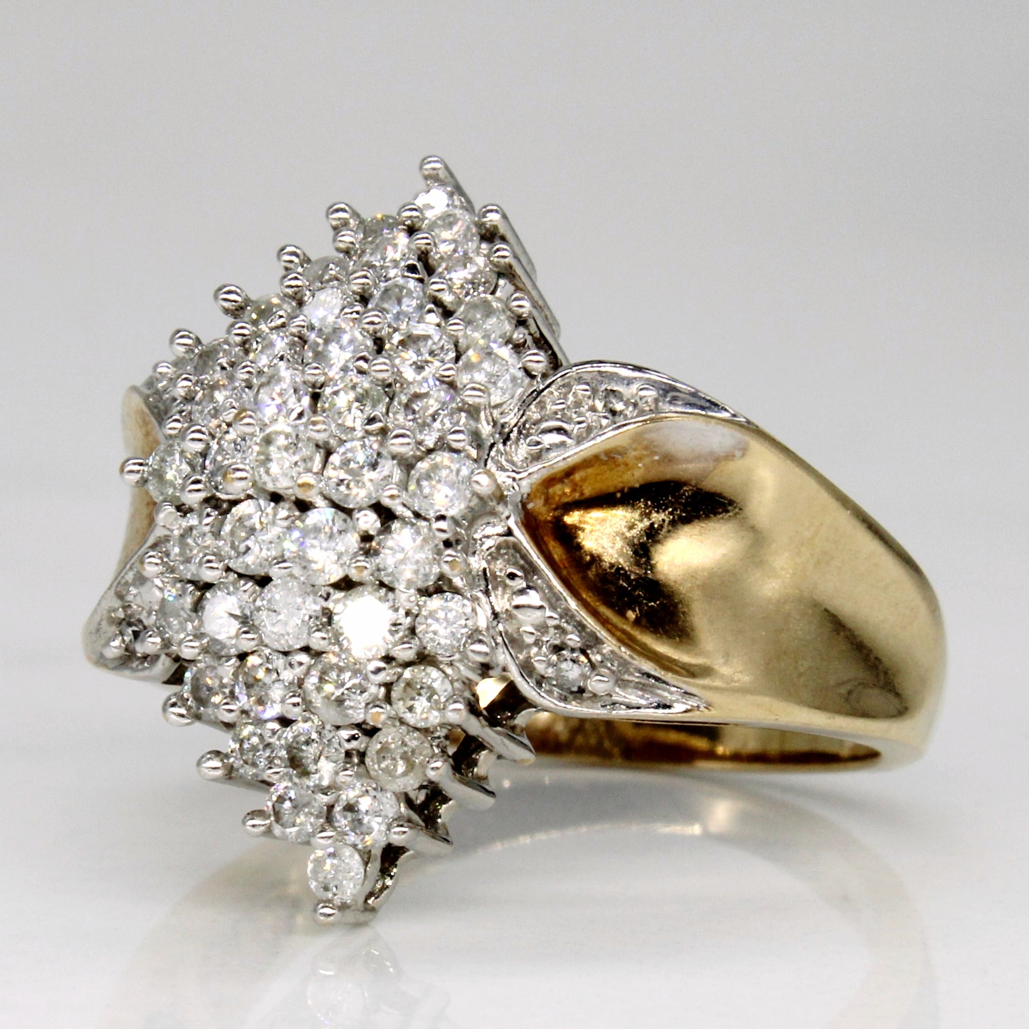 Diamond Cluster Cocktail Ring | 0.86ctw | SZ 6.75 |