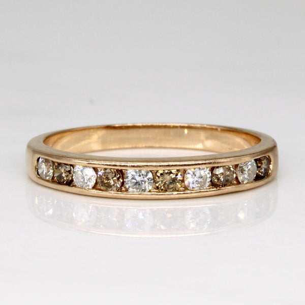 Channel Set White & Cognac Diamond Ring | 0.18ctw, 0.18ctw | SZ 6.75 |