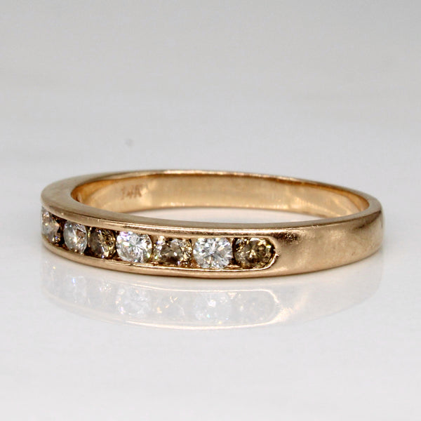 Channel Set White & Cognac Diamond Ring | 0.18ctw, 0.18ctw | SZ 6.75 |