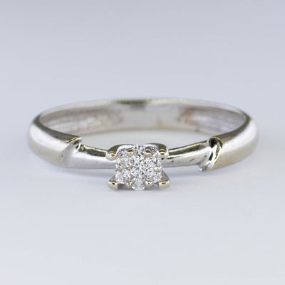 Ukrainian Hallmarked Prong Set Cluster Diamond Ring | 0.05ctw | SZ 5.5 |